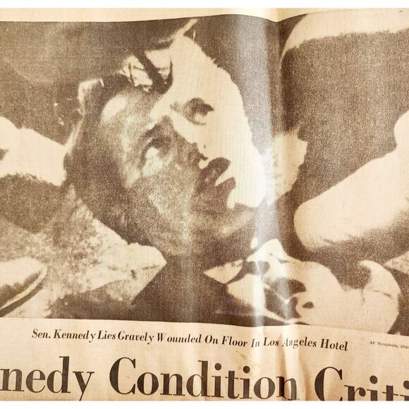 1968 Senator Robert Kennedy Assassination Portland Express Newspaper June 5 DWJJ - Picture 1 of 3